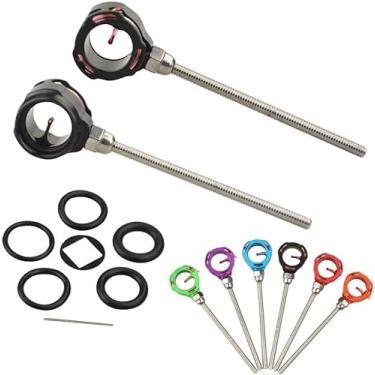 Imagem de ZSHJGJR Mira de arco recurvo com arco e flecha, pino único, fibra ótica de 0,01 cm, mira de 1 pino para acessórios de mira de arco de caça (preto (canhoto))