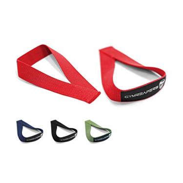Imagem de Tiras de elevação olímpicas para levantamento de peso Gymreapers, Snatch, Clean, Powerlifting, Strongman, Deadlifts - Algodão durável com costura reforçada (par), Vermelho