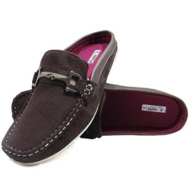 Imagem de Mocassim Mule Masculino Em Camurça La Faire - Café-Masculino