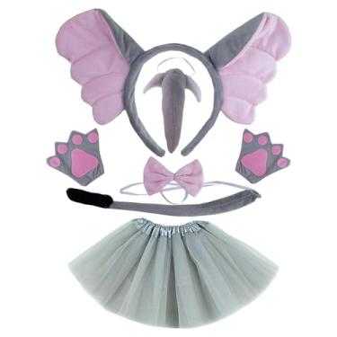 Imagem de Tachiuwa Conjunto de fantasia de elefante de páscoa, laço de nariz, cauda, festas temáticas de animais, adereços para festivais, máscaras, carnavais, crianças