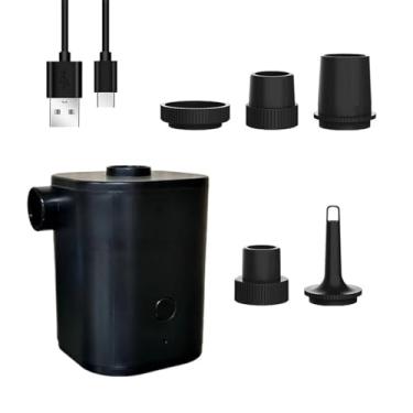 Imagem de Generic Bomba de ar elétrica portátil, leve, mini bomba, inflar e desinflar, para flutuadores gigantes infláveis de piscina, PRETO