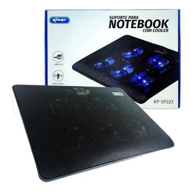 Imagem de Base Pad 5 Coolers Notebook Knup KP-SP223 Preto 17 USB