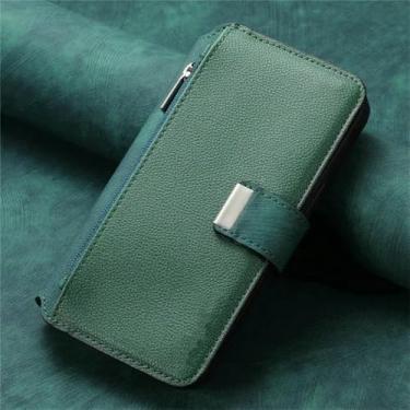 Imagem de Para samsung s22 s23 s24 ultra s20 fe s21 s 22 ultra s10 plus capa carteira de couro para samsung galaxy note 20 caso, verde, para samsung s23