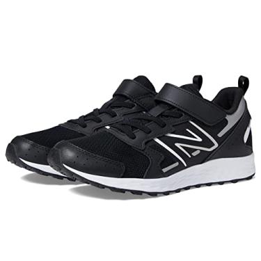 Imagem de New Balance Tênis de corrida unissex infantil Fresh Foam 650 V1 Hook & Loop, Preto/Metálico Prata/Branco, 12 Little Kid