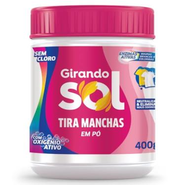 Imagem de Tira Manchas Em Pó Sem Cloro Pote Girando Sol 400G, Sabão Em Pó Tira Manchas, Rosa, Poderoso Contra As Manchas Mais Difíceis, Branco Mais Branco, Colorido Mais Vivo, Sua Casa Merece O Melhor Cuidado