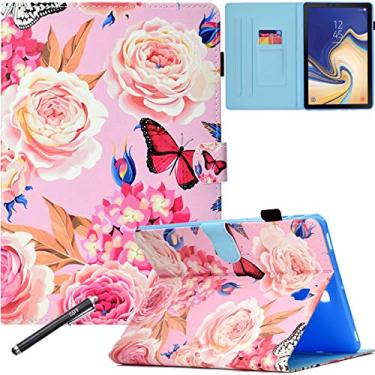 Imagem de Capa para Galaxy Tab S4 de 10,5 polegadas com suporte para lápis, capa antiderrapante de couro premium Newshine para tablet Samsung Galaxy Tab S4 de 10,5 polegadas 2018 (SM-T830/T835/T837), borboleta