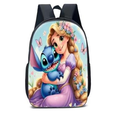 Imagem de MOCHILA ESCOLA INFANTIL JUVENIL ANIME LILO E PRINCESA RAPUNZEL-Unissex