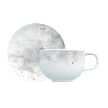 Imagem de Conjunto De Xícaras Para Café Com Pires Em Porcelana Nuvens Com 12 Peças 100ml Germer