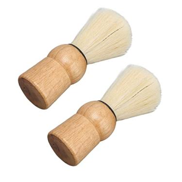 Imagem de Pincéis de Barbear para Homens, Mini Pincel de Barbear, Com Cabo de Madeira 2 PCS Pincel de Barbear Sintético de Segurança Macio para Cuidados Masculinos e Viagens