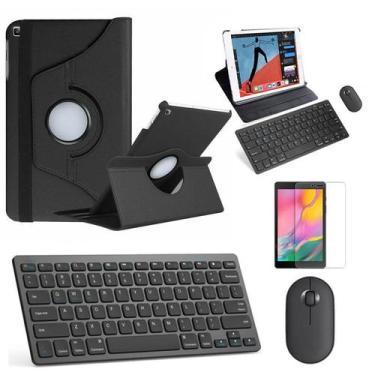 Imagem de Kit Capa 360 Preto / Teclado e Mouse preto e Película para Galaxy Tab 