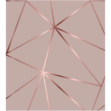 Imagem de Papel de parede Geométrico Rose Gloss Para Quarto E Sala 1 Metro - Pap