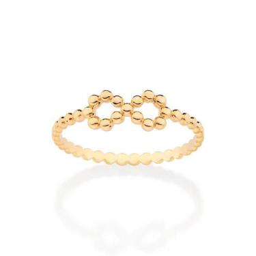 Imagem de Anel banhado ouro 3x 24k 18k e 22k feminino infinito fino skinny romma