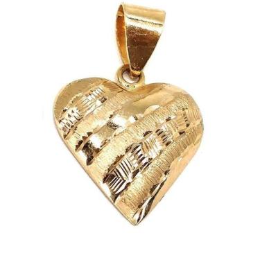 Imagem de Pingente de ouro 18k coração detalhado - Elegancy Joias, Trabalhado 1