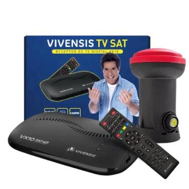Imagem de Kit receptor de tv vivensis vx10 sat hd + lnbf simples
