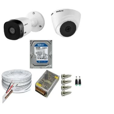 Imagem de Kit 2 Câmeras Segurança VHC 1120B Hd 720 bullet Intelbras + cabos cone
