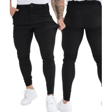 Imagem de Calça Social Bengaline Masculina com Elastano Skinny Apertada Envio Im