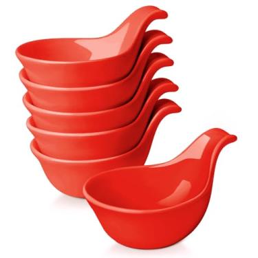 Imagem de Flexzion Tigelas de cerâmica, tigelas pequenas para mergulhar com alça, copos de condimento, prato de molho de soja, ramequins de porcelana, suportes de molho, recipientes para molhos pequenos - 85 g,