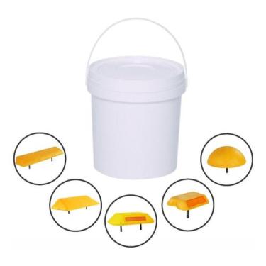 Imagem de Kit C/ 9kg Cola Para Fixação De Tacha Tachão + Catalisador - Transito 