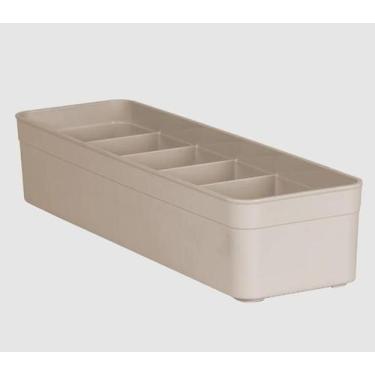 Imagem de Organizador Modular com Divisória em Plástico Bege 40,5x13,5x7,5cm- Pa