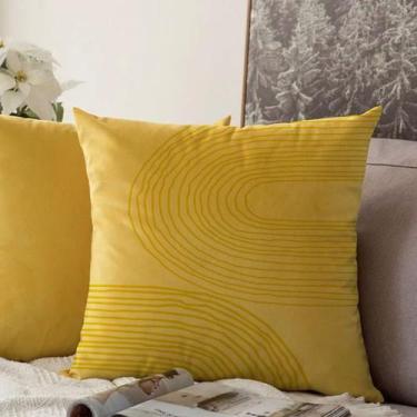 Imagem de Almofada Amarela Butter Amarelo 40x40cm - Serigrafada Frente e Verso -
