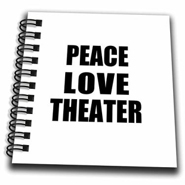 Imagem de 3dRose db_184917_3 Peace Love & Theater Things That Make Me Happy Theater Buff Gift Mini Notepad, 10 x 10 cm
