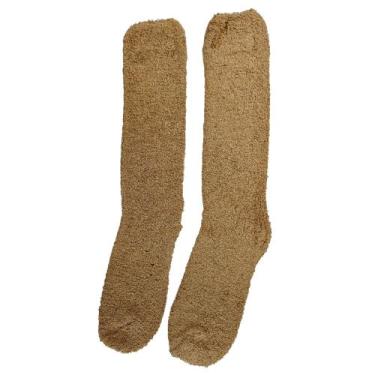 Imagem de Meia Pelúcia Masculino 3/4 Cano Alto Longa Inverno Adulto Grande Lisa 