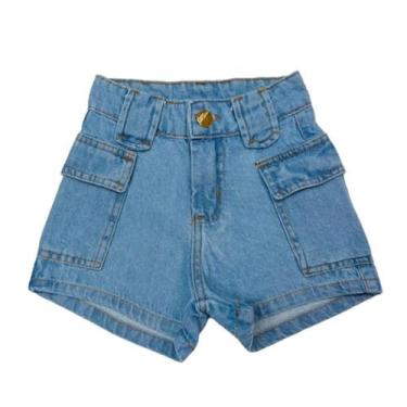 Imagem de Shortinho Jeans Cargo Infanto Juvenil Modinha Blogueirinha - Ak Fashio