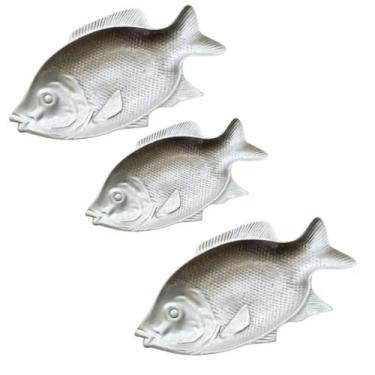 Imagem de Kit 3 Bandeja Grande Porções Peixe aluminio restaurante - FUNDITEX