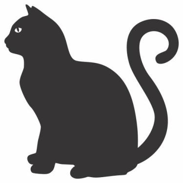 Imagem de Adesivo Gato Sentado - Leo Publicidade, Preto