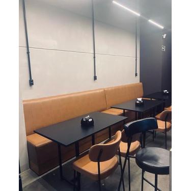 Imagem de Banco Booth 1,20 Marrom Madeira Restaurantes Lanchonete - Kaisova Esto