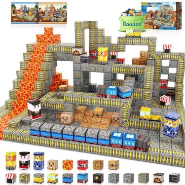 Imagem de Blocos magnéticos Coodoo Build Mine Magnet World Train Track S