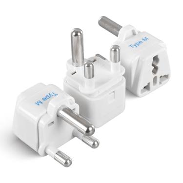 Imagem de Ceptics Adaptador de plugue de viagem da África do Sul (Tipo M) - Pacote com 3 [aterrado e universal] (GP-10L-3PK)