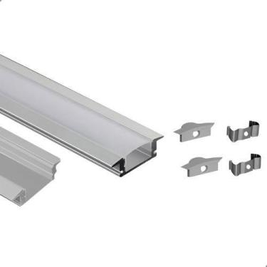 Imagem de Perfil De Led Embutir 24mm Slim 1,5m De Aluminio Para Gesso - Vled, Al