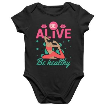 Imagem de Body Bebê Algodão Be Alive Be Healthy - Foca na Moda, Preto, GG