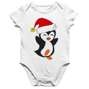 Imagem de Body Bebê Algodão Pinguim Noel - Foca na Moda, Branco, M