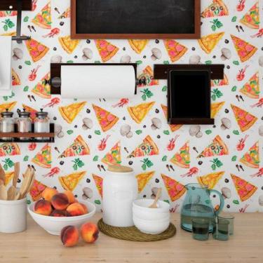 Imagem de Papel de Parede Adesivo Pizza N013290 0,58x2,5M - Adesivo BR