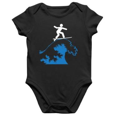 Imagem de Body Bebê Algodão Surfista - Foca na Moda, Preto, P