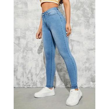 Imagem de KIT 2 Calças Jeans Feminina Cintura Alta Skinny com Lycra - SK Jeans, 
