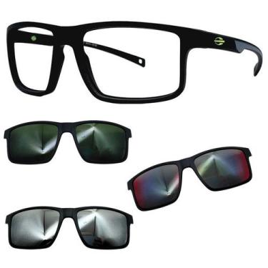 Imagem de Oculos Mormaii Swap 5 6127 AAS Preto Fosco Com 3 Clipons, G15, Prata, 