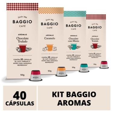 Imagem de 40 Cápsulas Para Nespresso  Café Baggio  Chocolate Trufado, Menta e Ca
