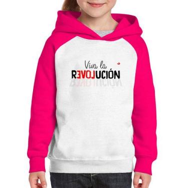 Imagem de Moletom Infantil Viva la Revolución - Foca na Moda, Branco, Rosa, 6