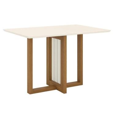 Imagem de Mesa de Jantar Natalí 120 cm Canto Reto sem Vidro Nature Off White - H