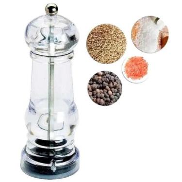 Imagem de Moedor Saleiro de Sal e Pimenta Do Reino para Churrasco de Acrílico Gr