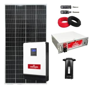 Imagem de Kit Solar 5440W/dia Inversor 3kW 48V/127V 80A e Bateria de Lítio - SUN