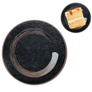 Imagem de Prato em Melamina 18cm Preto Decorado Restaurante Oriental - Bm36