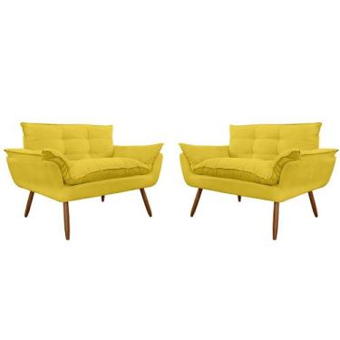 Imagem de Combo 02 Namoradeira Poltrona Sofá decorativa 02 Lugares Opalla Pés Pa