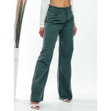 Imagem de Calça Jeans Desfiada 8405 - Doutoras Modas , Verde musgo, G