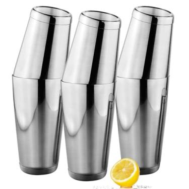 Imagem de SuproBarware Coqueteleira de Aço Inoxidável - 2 Peças de 18 Oz e 28 Oz Boston Coqueteleira Bar Shaker Set Martini Shaker Set Bartender Shakers para Bartending - Prata 6 Unidades