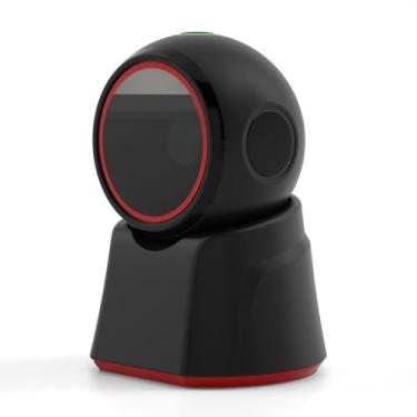 Imagem de Docooler Scanner de código de barras de mesa, scanner de código de barras omnidirecional automático, leitor de código de barras QR com fio USB mãos-livres, scanner de imagem de código de barras 1D 2D