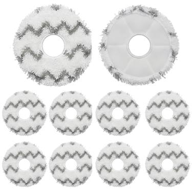 Imagem de Pacote com 10 almofadas de esfregão laváveis compatíveis com Deebot X2 Omni/ T20 Omni/ T10 Omni/ X1 Omni/X1 Turbo, acessórios de aspirador de pó e limpador de esfregão peças de reposição para pano de